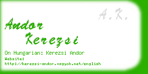 andor kerezsi business card